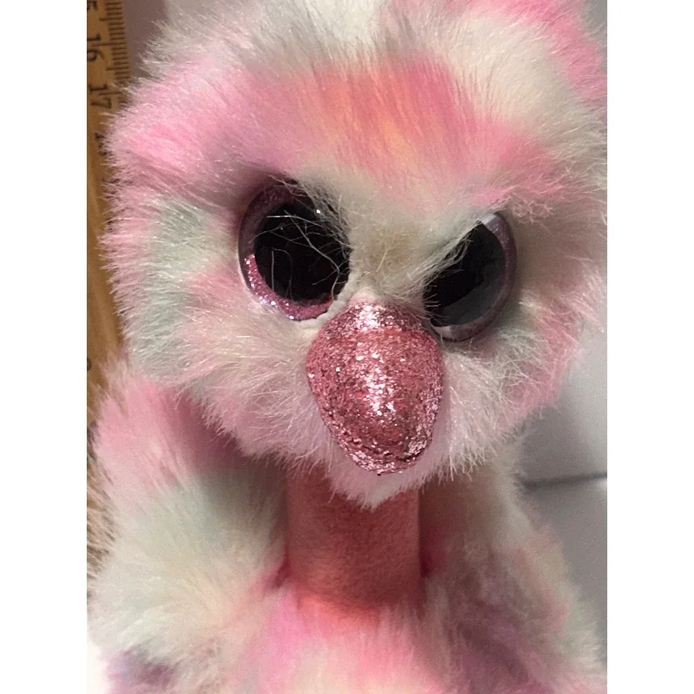 3 Shaggy Ostrich Lot Ty Beanie Boos Orson Avery Ostrich Bird Plush Pink Brown
